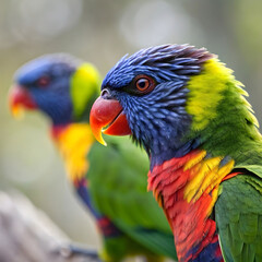vibrant and colorful parrots a stunning closeup