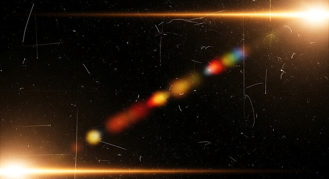 Cosmic lens flare with colorful light streak in space - Powered by Adobe