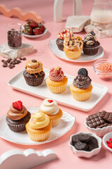 A Cupcake is a small, single-serving cake baked in a small cup-shaped mold, often lined with paper