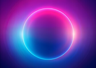 Obraz premium Vibrant neon oval ring glowing with pink and blue light