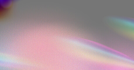 Grainy surface with ethereal rainbow hues and soft light reflections Abstract background