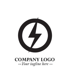 Sleek Electrical Logo Symbol on a Clean White Background for Modern Branding Design Elements Art