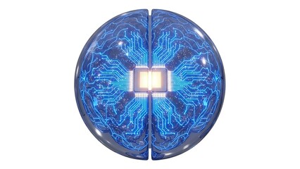 Artificial intelligence brain digital circuit board with futuristic technology concept