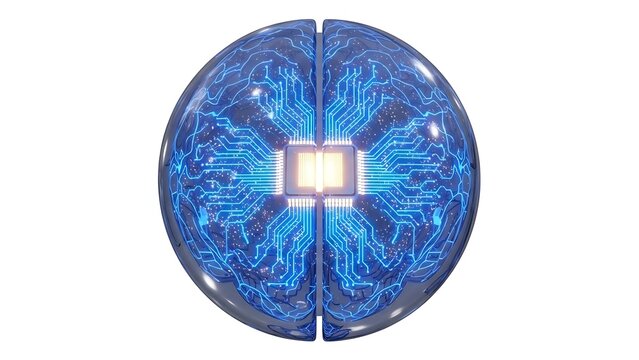 Artificial intelligence brain digital circuit board with futuristic technology concept