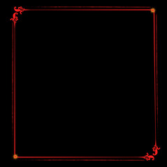 Red Star Corner Neon Frame Border for Social Media & Video