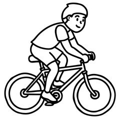 Fototapeta premium boy riding a bike