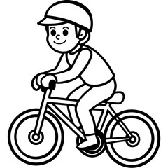 Fototapeta premium boy on bike