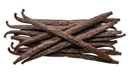 Aromatic Vanilla Beans: Aromatic vanilla beans, with rich brown hue, are artfully arranged, presenting a feast for the senses and inviting culinary creativity.