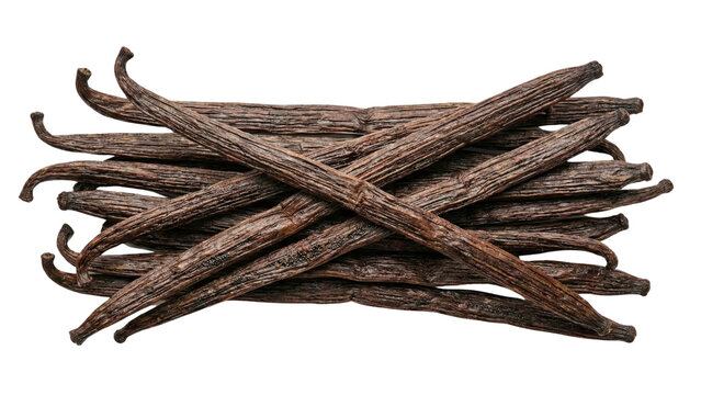 Aromatic Vanilla Beans: Aromatic vanilla beans, with rich brown hue, are artfully arranged, presenting a feast for the senses and inviting culinary creativity.