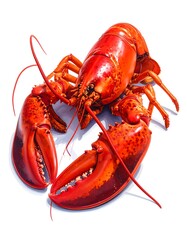Vivid, close-up studio shot of a cooked, red crustacean