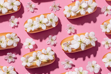 Delicate white flowers create joyful pattern on sweet pastries