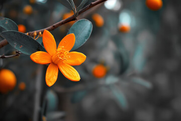 Vibrant orange flower bloom, joy of nature beauty