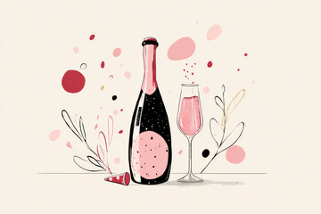 Sparkling wine celebration with festive mood and bubbly joy
