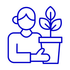 Farmer Holding Plant Pot