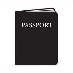 Passport Book Icon Set – Minimal Vector Travel Document Silhouette Symbols