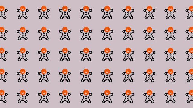 Gingerbread Man Pattern - Festive and Fun Animated Background.