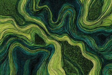 Abstract organic green line texture creating sense of flow and nature patterns