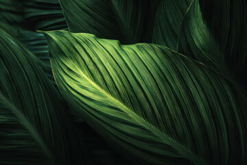 Vibrant green leaf texture showcasing nature beauty and intricate patterns
