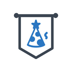 Party Hat Banner Decoration Icon