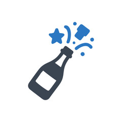 Champagne Bottle Celebration Pop Icon