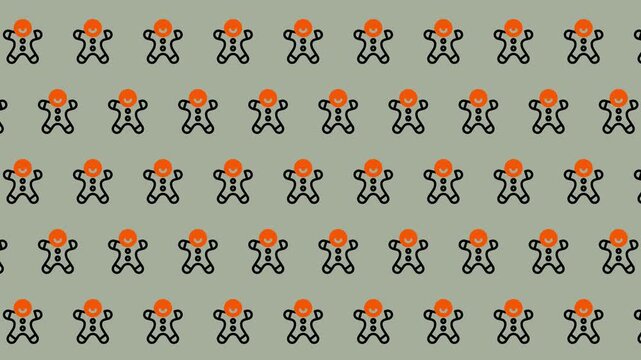 Gingerbread Man Pattern - Festive Holiday Background for Christmas.