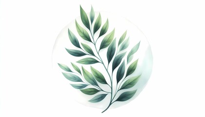 Watercolor leaves botanical illustration green leaf foliage plant nature art design element branch drawing graphic