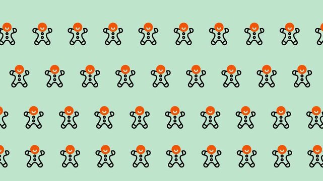 Gingerbread Man Pattern - Festive Holiday Background for Christmas.