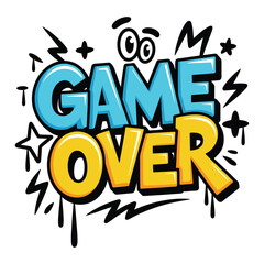 Game Over typography t-shirt design