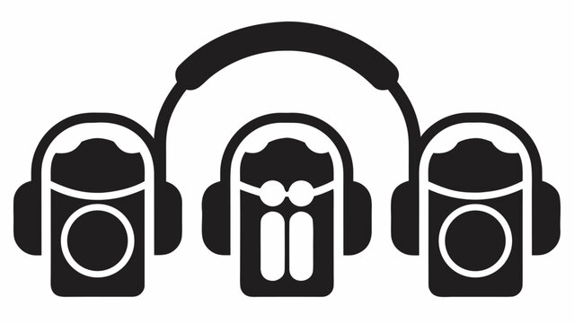 Modern craft beer icon with headphones for podcast, music, or brewery branding, originally a scalable graphic for flexible design applications
