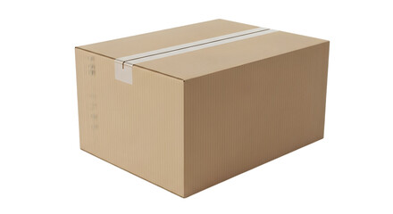 Brown cardboard box isolated on black background for shipping and delivery