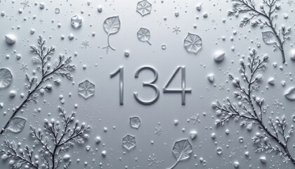 frosted silver grey 134: soft frost metal blend, micro sparkle dusting, cold winter reflection, accented with subtle metallic haze, composition: soft vignette for centered logo