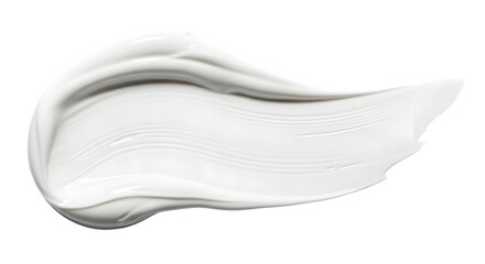 White cream swirl isolated on black background for beauty products