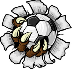Soccer Football Ball Claw Cartoon Monster Hand