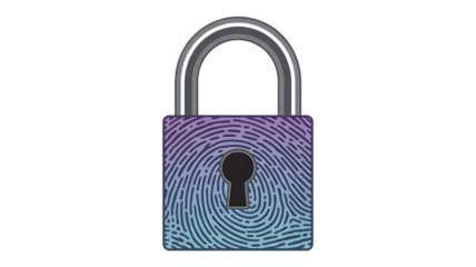Secure your data with this fingerprint padlock, a modern approach to cybersecurity and biometric access, safe technology and identity protection 
