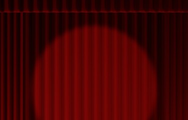 背景素材_幕とスポットライト_赤