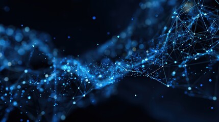 Abstract Network of Blue Light Points and Lines on Dark Background Connectivity and Data Visualization Futuristic Technology and Digital Communication Concept