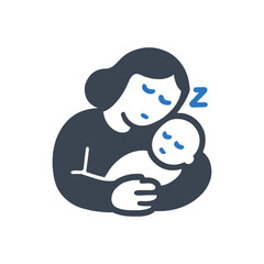 Mother Sleeping With Baby Icon