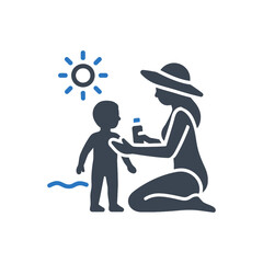 Sunscreen Application Care Icon