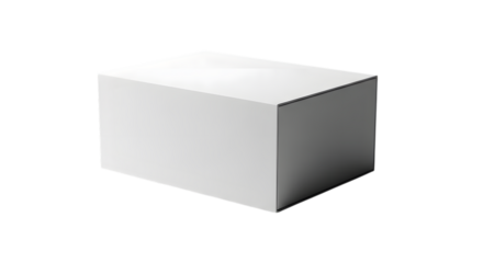 Simple white cube on black background for product mockup or design