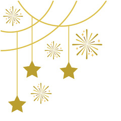 Elegant golden decorative art element with abstract swirls and flourishes