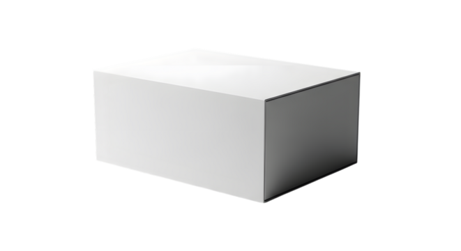 Simple white cube on black background for product mockup or design