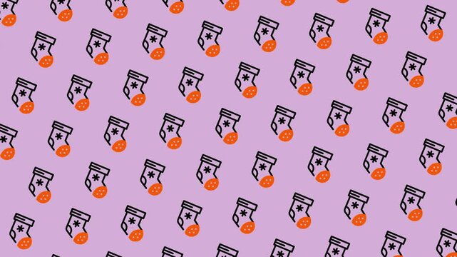 Halloween Socks Pattern - Spooky and Fun Animated Background.