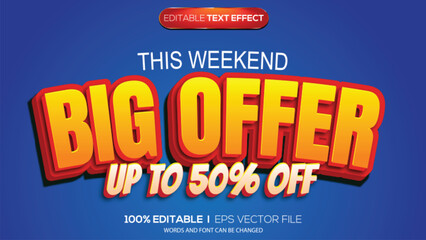 3d text effect offer sale theme