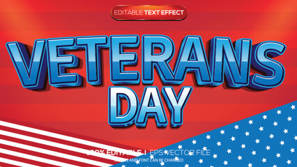 3d text effect veterans day theme