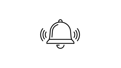 Ringing notification bell icon, a digital alert symbol vector graphic. Modern illustration for app alerts, website reminders, and social media updates, signaling new messages and important events