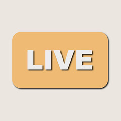 Realistic 3D “LIVE” Text in Minimal Orange Box