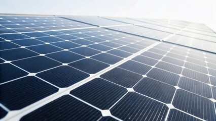 Solar panels reflect sunlight in a modern energy solution, emphasizing renewable technology and sustainability.