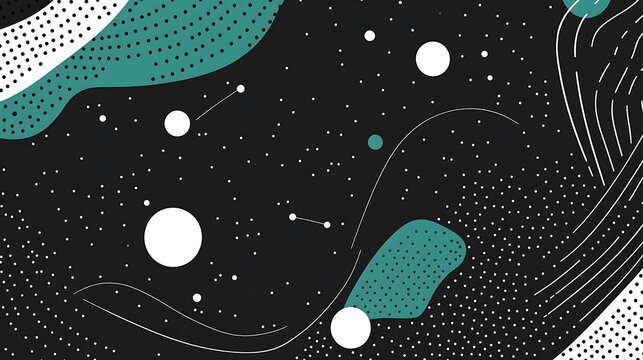 Minimal cosmic abstract with geometric shapes and dotted texture
 - Powered by Adobe