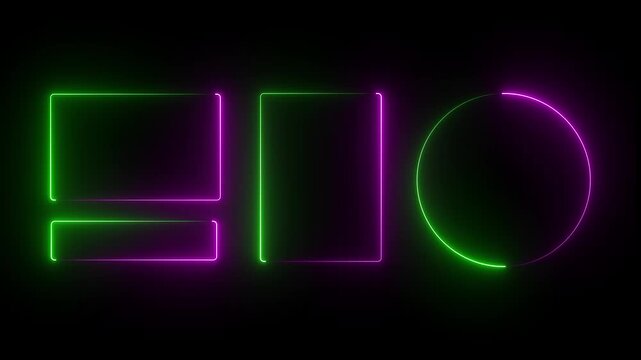 Neon frame liquid glass, glass panel set for mobile and web app, tech board frame in futuristic style. HUD element interface, vector illustration. Light glass  banner collection with glow effect. 4k