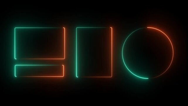 Neon frame liquid glass, glass panel set for mobile and web app, tech board frame in futuristic style. HUD element interface, vector illustration. Light glass  banner collection with glow effect. 4k